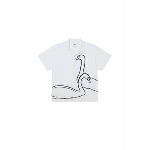 NEW OBEY CLOTHING men's cliff woven shirt in white